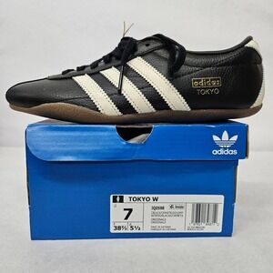 Adidas Tokyo Women's Black White Leather Casual Sneakers Size‎ 7 jq0598
